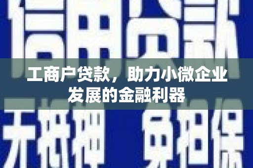 正阳工商户贷款,助力小微企业发展的金融利器 正阳工商户贷款,助力小微企业发展的金融利器