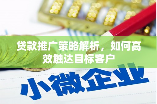 无极贷款推广策略解析，如何高效触达目标客户