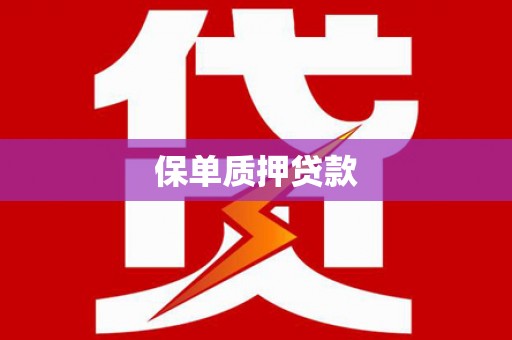 市中区保单质押贷款