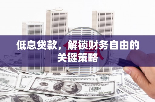 延安低息贷款，解锁财务自由的关键策略